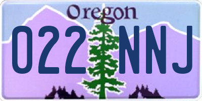 OR license plate 022NNJ