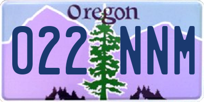 OR license plate 022NNM