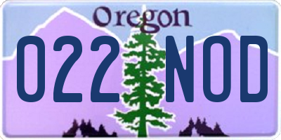 OR license plate 022NOD