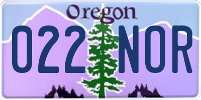OR license plate 022NOR
