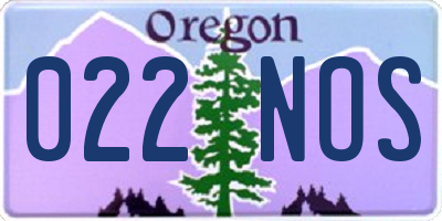 OR license plate 022NOS