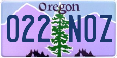 OR license plate 022NOZ