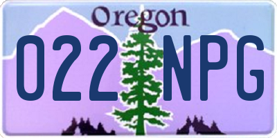 OR license plate 022NPG
