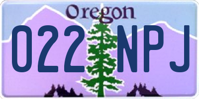 OR license plate 022NPJ