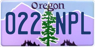 OR license plate 022NPL