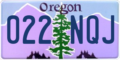 OR license plate 022NQJ