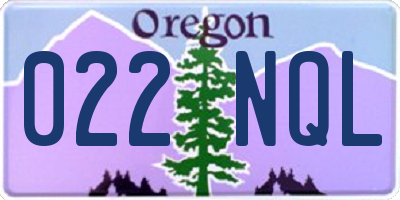 OR license plate 022NQL