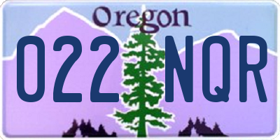 OR license plate 022NQR