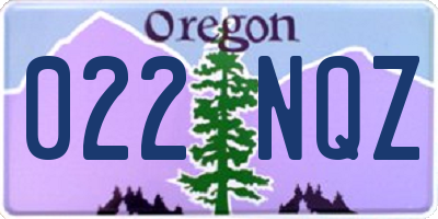 OR license plate 022NQZ