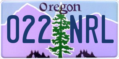 OR license plate 022NRL