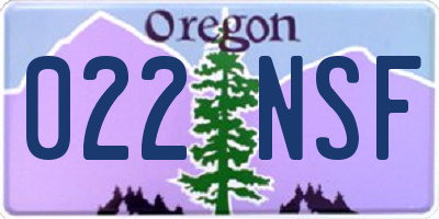 OR license plate 022NSF