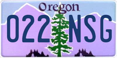 OR license plate 022NSG