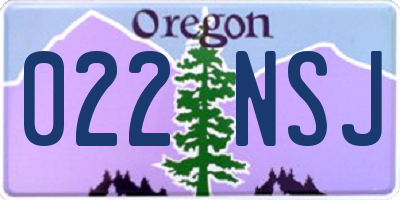 OR license plate 022NSJ