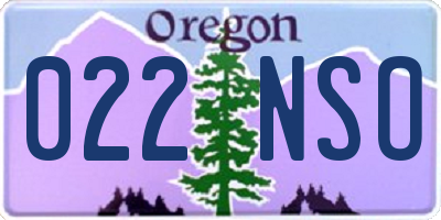 OR license plate 022NSO