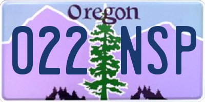 OR license plate 022NSP