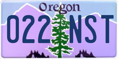 OR license plate 022NST