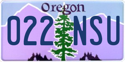 OR license plate 022NSU