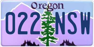 OR license plate 022NSW