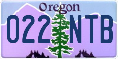 OR license plate 022NTB