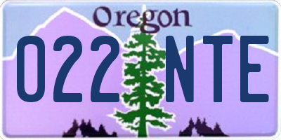 OR license plate 022NTE