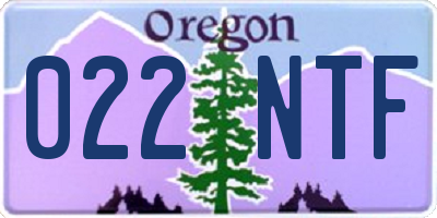 OR license plate 022NTF