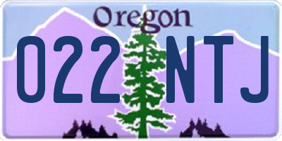 OR license plate 022NTJ