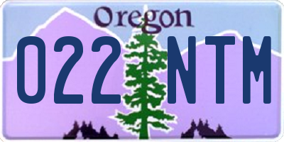 OR license plate 022NTM