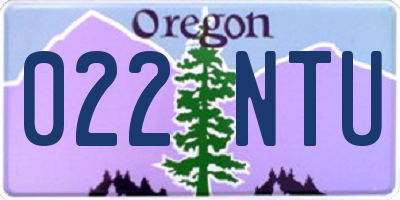 OR license plate 022NTU