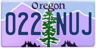 OR license plate 022NUJ