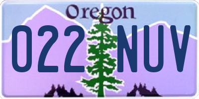 OR license plate 022NUV