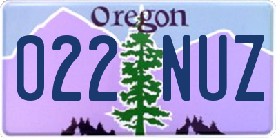 OR license plate 022NUZ