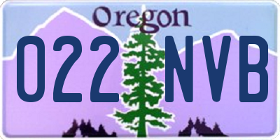 OR license plate 022NVB