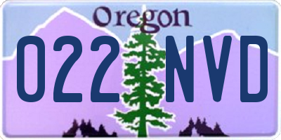 OR license plate 022NVD