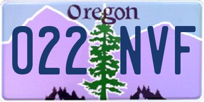OR license plate 022NVF