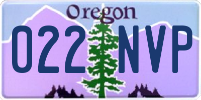 OR license plate 022NVP