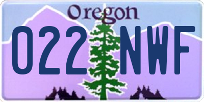 OR license plate 022NWF