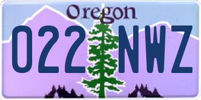 OR license plate 022NWZ