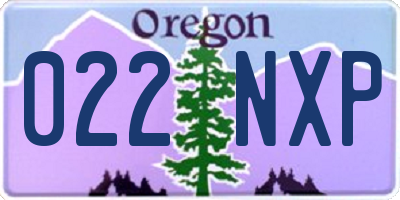 OR license plate 022NXP
