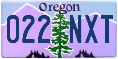 OR license plate 022NXT