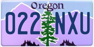 OR license plate 022NXU