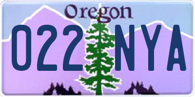 OR license plate 022NYA