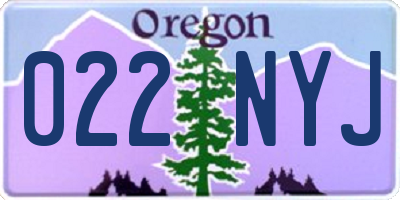 OR license plate 022NYJ