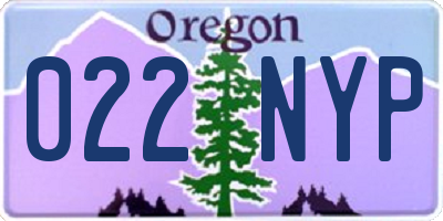OR license plate 022NYP