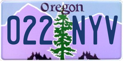 OR license plate 022NYV