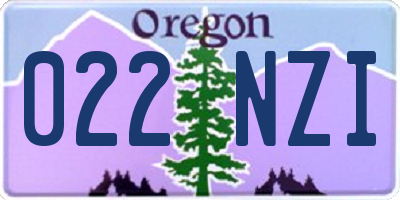 OR license plate 022NZI