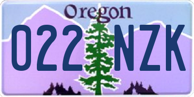 OR license plate 022NZK