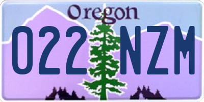 OR license plate 022NZM