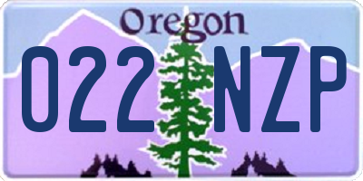 OR license plate 022NZP