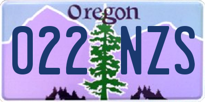 OR license plate 022NZS