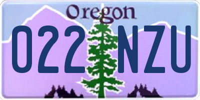 OR license plate 022NZU